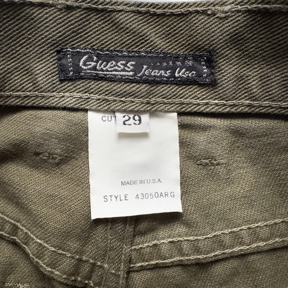 90s Guess Deadstock Made in the USA 100% Cotton Green High Rise Skinny Jeans - Picture 6 of 8